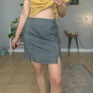 Black and white checker mini skirt